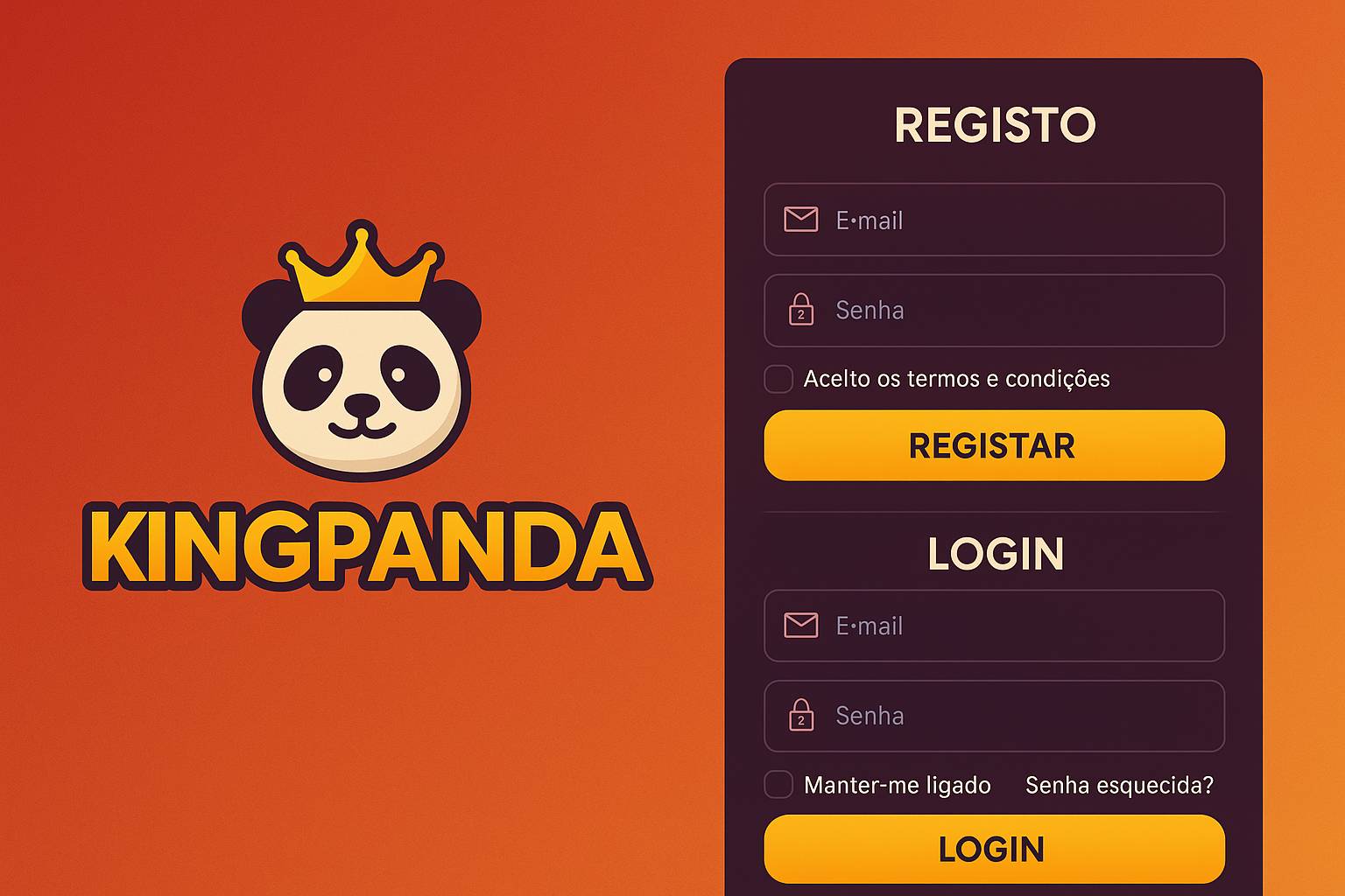 Não Perca tempo, o rRgistro na site KINGPANDA